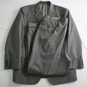 Andrew Fezza 44R 40x30 Gray Nailshead 100% Worsted Wool‎ Mens Jacket Pants Suit